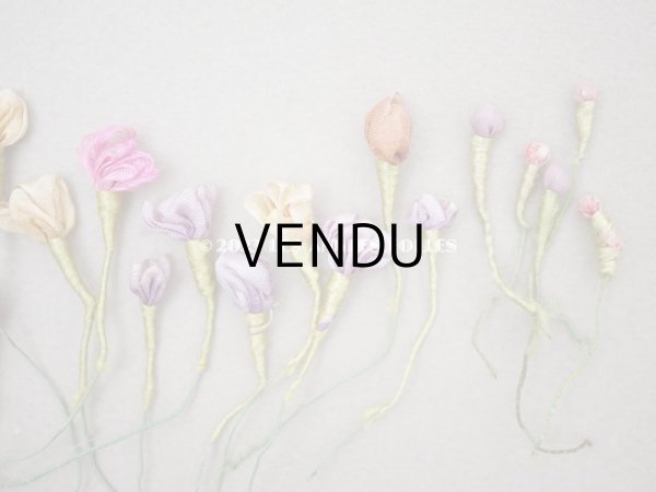 画像4: 19世紀末 アンティーク シルク製 ロココモチーフ　21点セット 未使用　 (4)