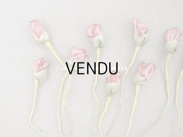 画像8: 19世紀末 アンティーク シルク製 ロココモチーフ　12点セット 未使用　オールドローズ色 (8)