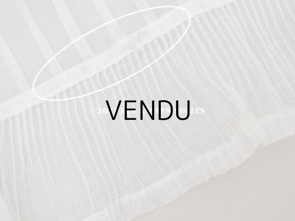 画像6: 1900年頃 アンティーク 幅広 ドレスの裾  プリーツ入り レース付 1.9m 幅21.5cm　コットンオーガンジー (6)