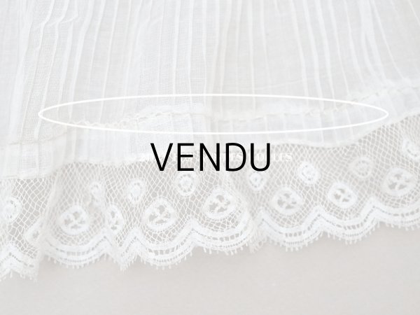 画像12: 1900年頃 アンティーク 幅広 ドレスの裾  プリーツ入り レース付 1.9m 幅21.5cm　コットンオーガンジー (12)