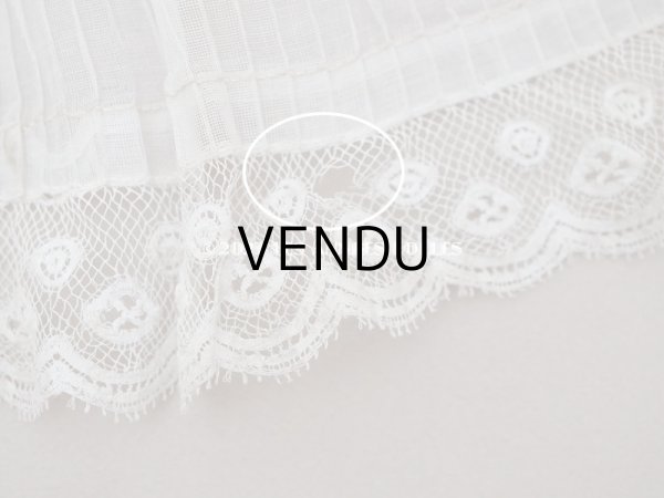 画像10: 1900年頃 アンティーク 幅広 ドレスの裾  プリーツ入り レース付 1.9m 幅21.5cm　コットンオーガンジー (10)