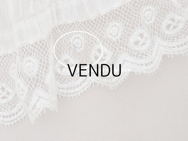 画像9: 1900年頃 アンティーク 幅広 ドレスの裾  プリーツ入り レース付 1.9m 幅21.5cm　コットンオーガンジー (9)