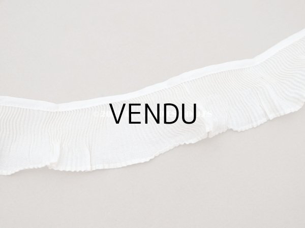 画像5: アンティーク プリーツリボン エクリュ 55cm 4cm幅   (5)