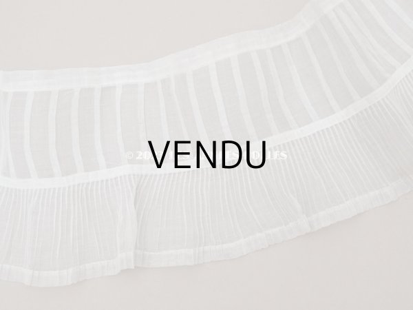 画像5: 1900年頃 アンティーク 幅広 ドレスの裾  プリーツ入り レース付 1.9m 幅21.5cm　コットンオーガンジー (5)