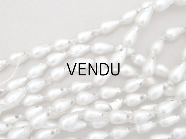 画像3: アンティーク スフレビーズ 4穴　ドロップ型 シルバー　5×9mm 約270ピース　吹きガラス製 ビーズ (3)