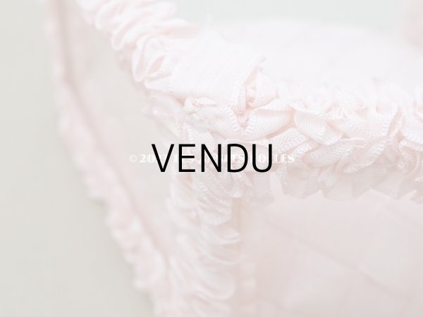 画像5: アンティーク リボンワークのジュエリーボックス パウダーピンク ガラスケース (5)