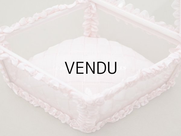 画像8: アンティーク リボンワークのジュエリーボックス パウダーピンク ガラスケース (8)