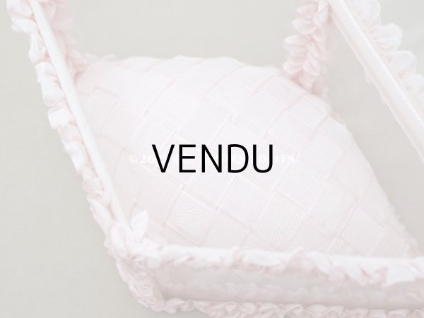 画像9: アンティーク リボンワークのジュエリーボックス パウダーピンク ガラスケース (9)