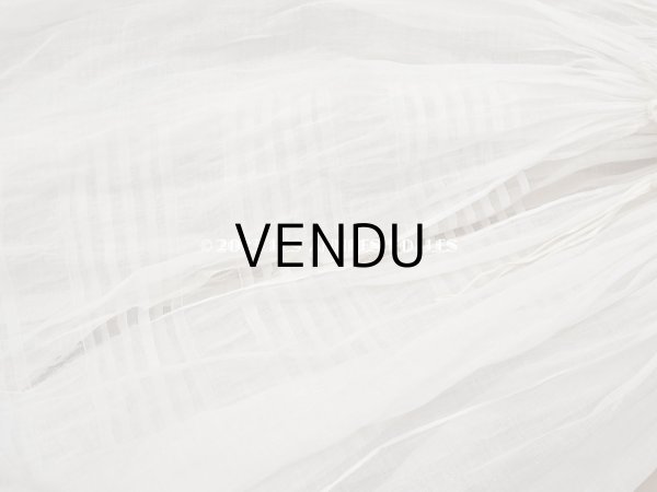 画像26: アンティーク 洗礼式のベビードレス パフスリーブ 手刺繍の花模様＆レース＆オレンジベージュのリボン (26)