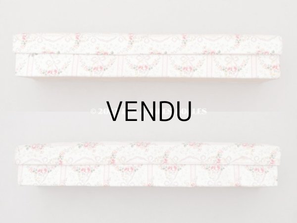 画像4: 1900年頃　アンティーク 薔薇＆リボンのガーランド　カルトナージュボックス (4)