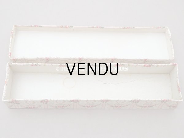 画像6: 1900年頃　アンティーク 薔薇＆リボンのガーランド　カルトナージュボックス (6)