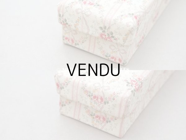画像5: 1900年頃　アンティーク 薔薇＆リボンのガーランド　カルトナージュボックス (5)