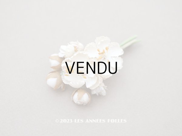 画像5: アンティーク ドールハット用 布花の小さなブーケ　薔薇＆デイジー (5)