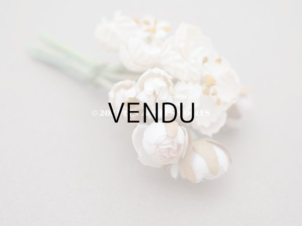 画像8: アンティーク ドールハット用 布花の小さなブーケ　薔薇＆デイジー (8)