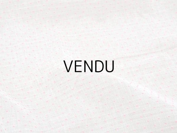 画像3: アンティーク  ピンクの小さなドット刺繍入り コットン生地 78×145cm (3)