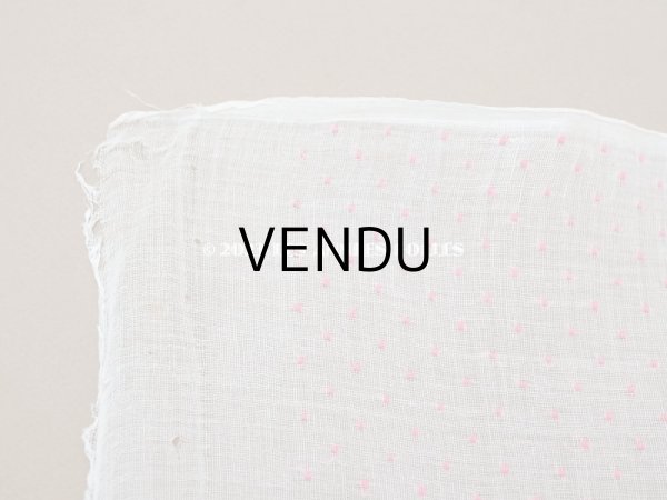 画像4: アンティーク  ピンクの小さなドット刺繍入り コットン生地 78×145cm (4)
