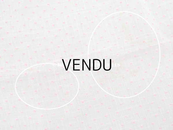 画像10: アンティーク  ピンクの小さなドット刺繍入り コットン生地 78×145cm (10)