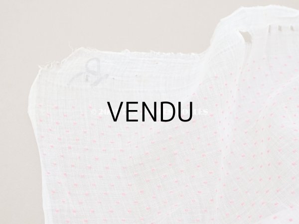 画像6: アンティーク  ピンクの小さなドット刺繍入り コットン生地 78×145cm (6)