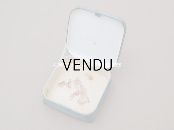 画像11: 1891年 アンティーク シルク製クッション　チョコレートボックス　お菓子箱 スモーキーブルー (11)