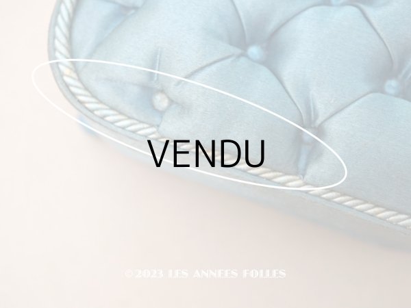 画像8: 1891年 アンティーク シルク製クッション　チョコレートボックス　お菓子箱 スモーキーブルー (8)