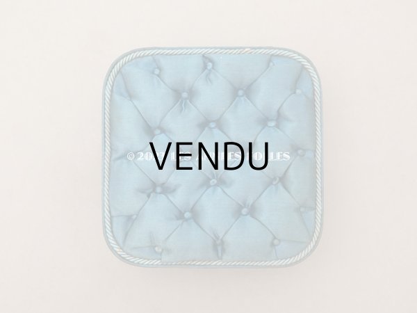 画像4: 1891年 アンティーク シルク製クッション　チョコレートボックス　お菓子箱 スモーキーブルー (4)