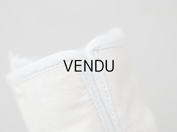 画像9: アンティーク ベビーシューズ エクリュ リボン柄の手刺繍入り  (9)