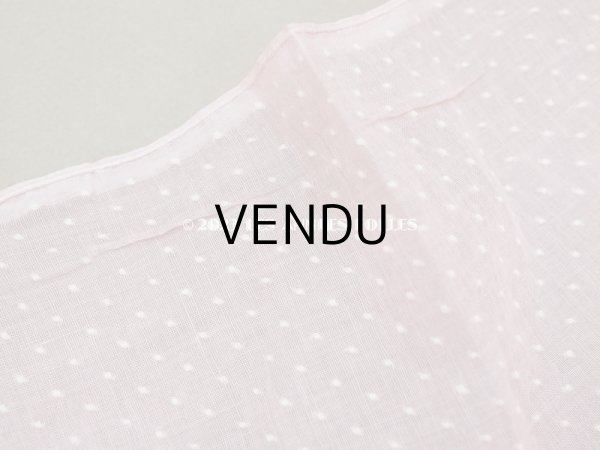 画像3: アンティーク 小さなドット刺繍入り ピンクのコットン生地  (3)