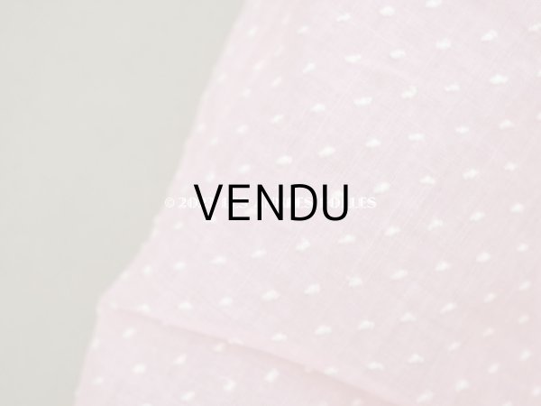 画像4: アンティーク 小さなドット刺繍入り ピンクのコットン生地  (4)