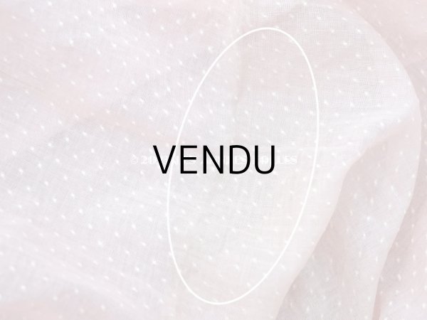 画像6: アンティーク 小さなドット刺繍入り ピンクのコットン生地  (6)