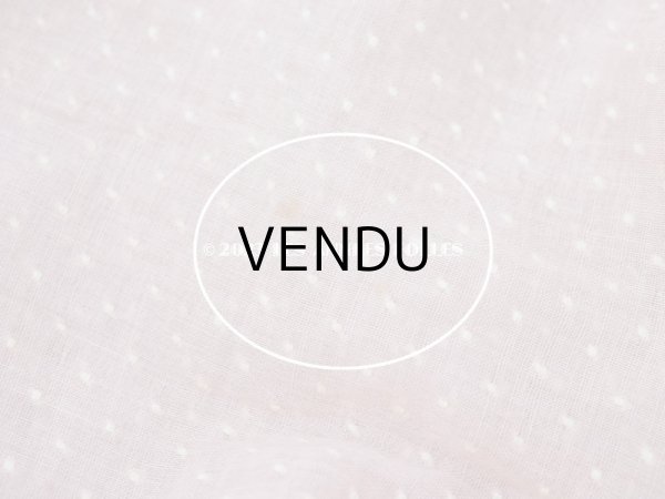 画像7: アンティーク 小さなドット刺繍入り ピンクのコットン生地  (7)