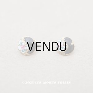 画像: アンティーク ドール用 極小 エナメル ボタン 薔薇 ハンドペイント 8mm