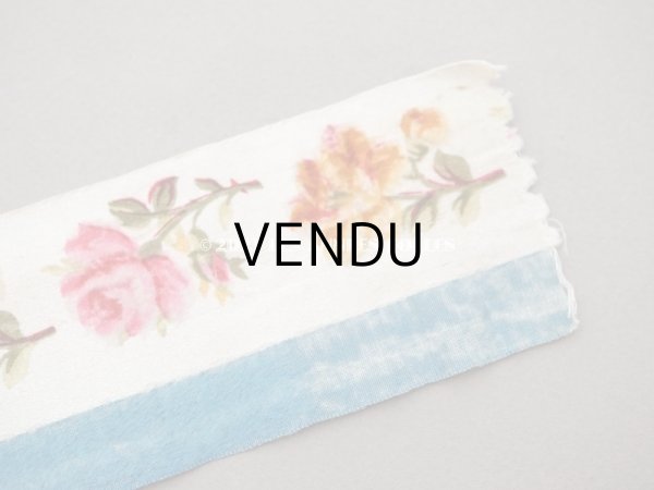 画像8: 19世紀 アンティーク シルク製 リボン ベルベットの薔薇模様 1.05m 6cm幅  (8)