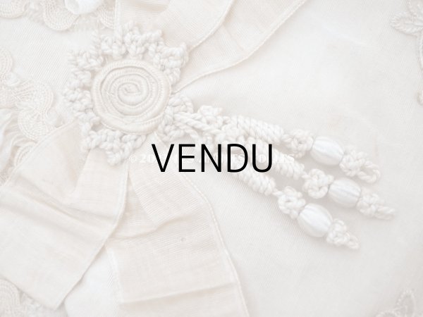 画像7: 1900年頃 アンティーク  シルク製　初聖体のオモニエール エクリュ＆ベージュ (7)