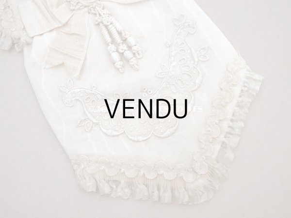 画像8: 1900年頃 アンティーク  シルク製　初聖体のオモニエール エクリュ＆ベージュ (8)