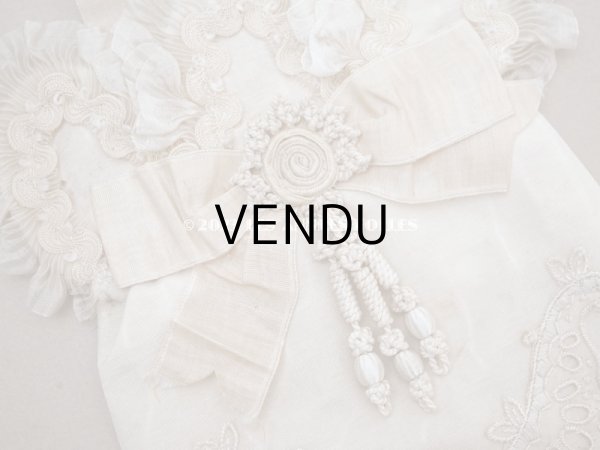 画像6: 1900年頃 アンティーク  シルク製　初聖体のオモニエール エクリュ＆ベージュ (6)