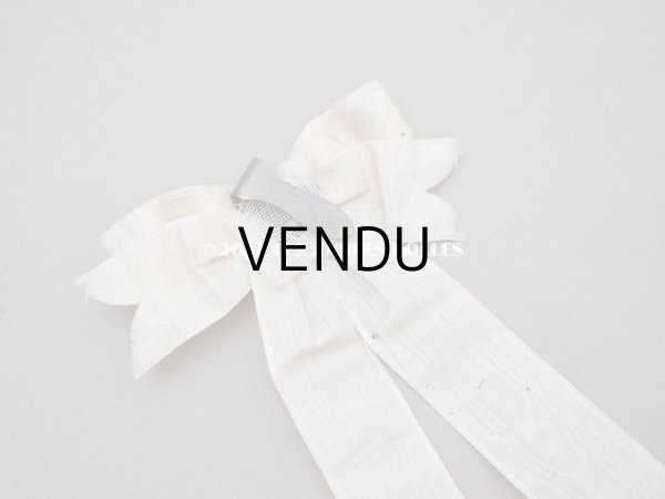 画像14: 1900年頃 アンティーク  シルク製　初聖体のオモニエール エクリュ＆ベージュ (14)