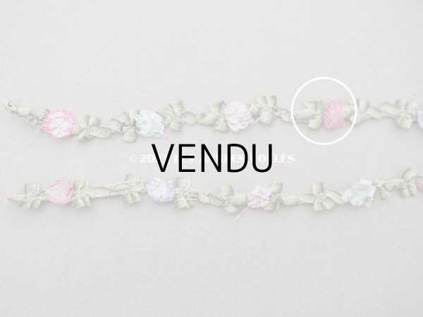 画像5: アンティーク シルク製 6色の薔薇のロココトリム ロココリボン 63cm (5)