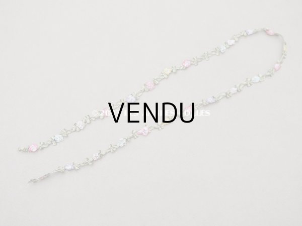 画像4: アンティーク シルク製 6色の薔薇のロココトリム ロココリボン 63cm (4)