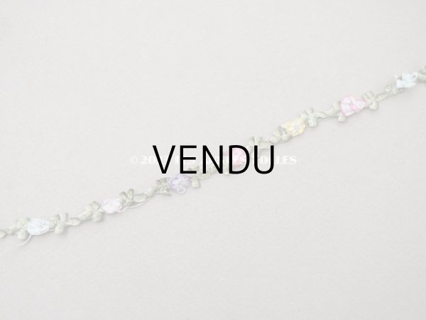 画像3: アンティーク シルク製 6色の薔薇のロココトリム ロココリボン 63cm (3)