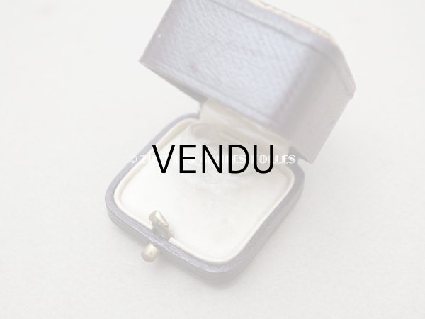 画像4: アンティーク 本革製 ジュエリーボックス 金彩入り ブラウン リングボックス (4)