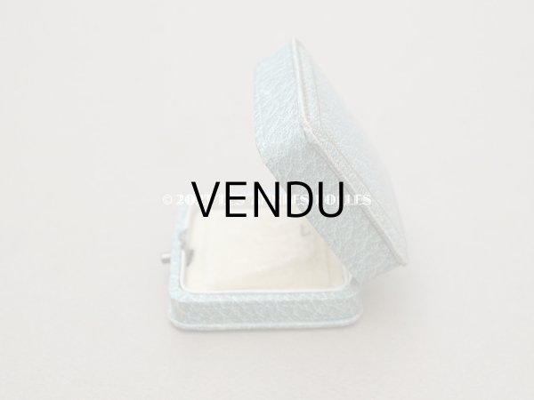 画像4: アンティーク ジュエリーボックス 金彩入り グレイッシュブルー (4)