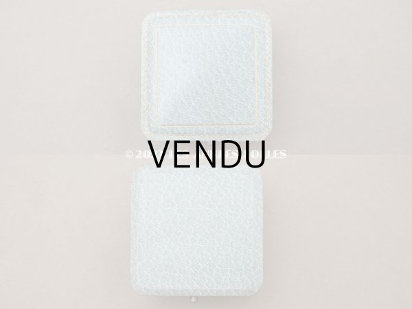 画像6: アンティーク ジュエリーボックス 金彩入り グレイッシュブルー (6)