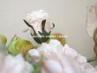 画像7: アンティーク パウダーピンクの薔薇の布花 クウォーターロゼット咲き　ヘッドドレス　結婚式　婚約式 (7)