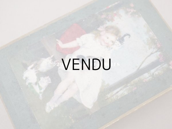 画像3: アンティーク 少女と猫　ドラジェボックス お菓子箱 (3)