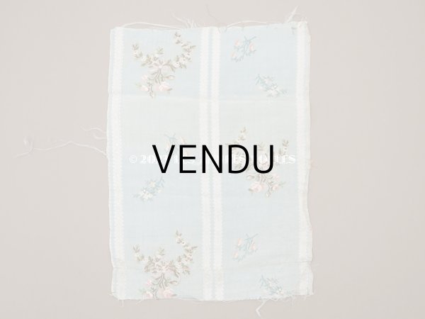 画像4: 18世紀 アンティーク 薔薇とリボンのガーランド　シルク製ファブリック 手刺繍 約1.8m 25cm幅 (4)