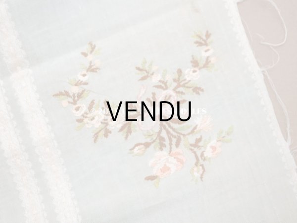 画像9: 18世紀 アンティーク 薔薇とリボンのガーランド　シルク製ファブリック 手刺繍 約1.8m 25cm幅 (9)