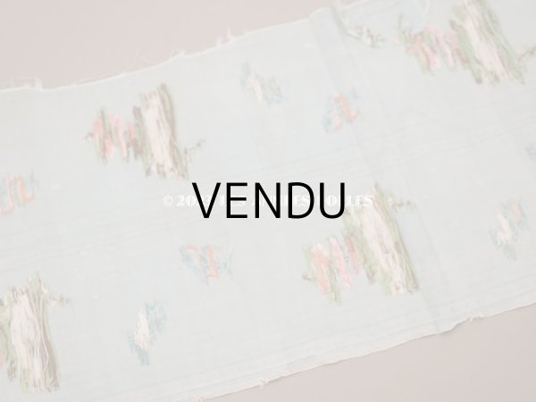 画像11: 18世紀 アンティーク 薔薇とリボンのガーランド　シルク製ファブリック 手刺繍 約1.8m 25cm幅 (11)