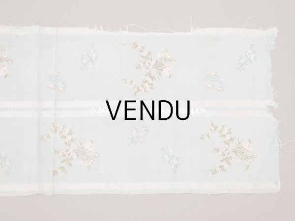 画像8: 18世紀 アンティーク 薔薇とリボンのガーランド　シルク製ファブリック 手刺繍 約1.8m 25cm幅 (8)