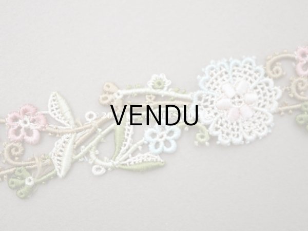 画像5: アンティーク シルク製 花模様のレース　42cm (5)