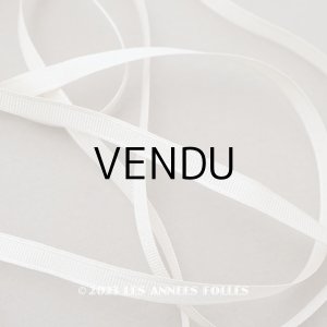 画像: アンティーク シルク製 極細 5mm幅 グログランリボン エクリュ 5.75m ベビー用ボネ